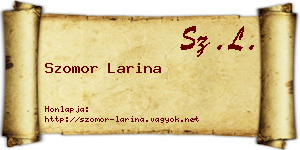 Szomor Larina névjegykártya